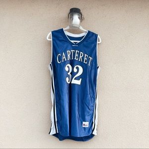 Oversized Basketball Jersey Tank - Blue